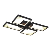 Imagine Lumină de plafon LED din aluminiu 36W 1400Lm 3000K 448X578mm neagră Arte Illumina Square