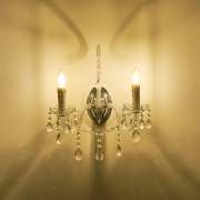 Imagine Aplica metal-cristal 2 lumini 2xE14 max 8W 330x425mm argintie Arte Illumina Kristallo