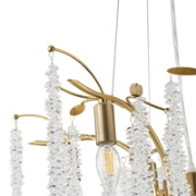 Imagine Lumină suspendată metal-sticlă 6 lumini 6XE14 max 8W 590X568mm aurie transparentă Arte Illumina Dynasty