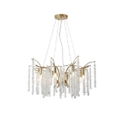 Imagine Lumină suspendată metal-sticlă 8 lumini 8XE14 max 8W Ø740X607mm aurie transparentă Arte Illumina Dynasty
