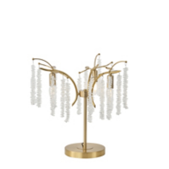Imagine Lampă de birou metal-sticlă 3XE14 Max 8W Ø500X482mm Aur Transparent Arte Illumina Dynasty