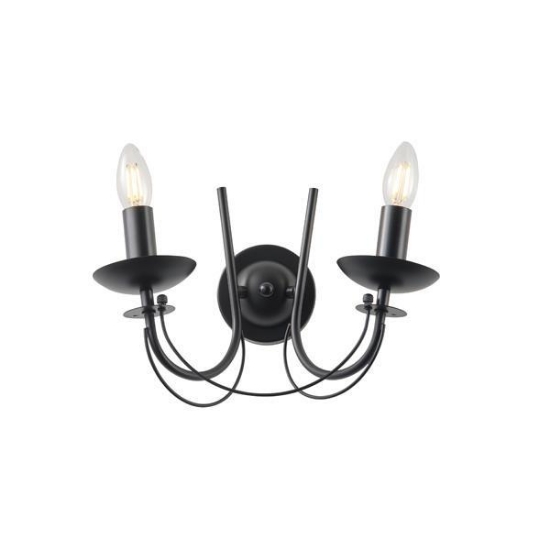 Imagine Aplica de perete metalică 2 lumini 2XE14 8W 320X245X190mm neagră Arte Illumina Vault