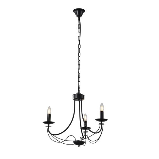 Imagine Lumină suspendată metalică 3 lumini 3XE14 8W 600X470X940mm negru Arte Illumina Vault