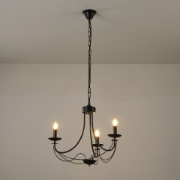 Imagine Lumină suspendată metalică 3 lumini 3XE14 8W 600X470X940mm negru Arte Illumina Vault