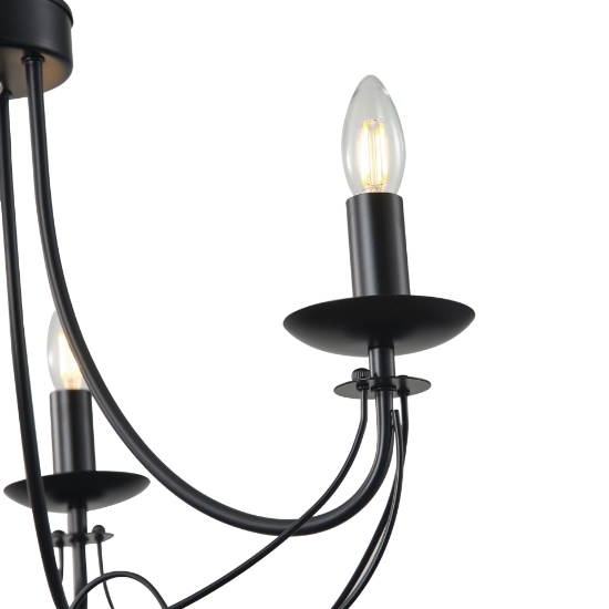 Imagine Lumină suspendată metalică 3 lumini 3XE14 8W 600X470X940mm negru Arte Illumina Vault