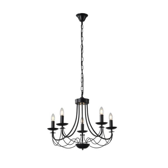 Imagine Lumină suspendată metalică 5 lumini 5xE14 8W 600x940mm neagră Arte Illumina Vault