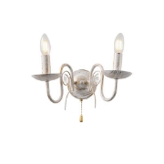 Imagine Aplica metal-sticlă 2 lumini 2xE14 8W 325X180mm alb-aurie Arte Illumina Duke