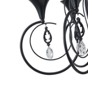 Imagine Lumină suspendată metalică cu sticlă transparentă 5 lumini 5XE14 8W 720X1250mm negru Arte Illumina