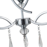 Imagine Lampa suspendată metal-textil-sticlă 3 lumini 3XE14 MAX 8W Ø580X1280mm argintie Arte Illumina Countess