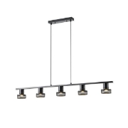 Imagine Spotlight de tavan metalic 5 lumini 5XGU10 Max 5W 1180X100X1180mm negru Arte Illumina Solun