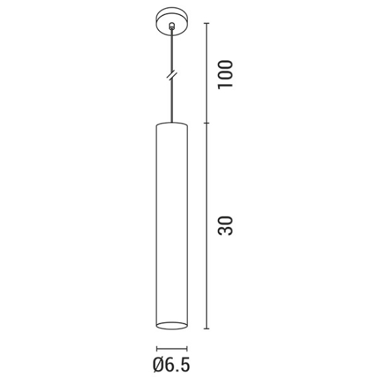 Imagine Lumină suspendată cilindrică din aluminiu cu un singur corp 1XGU10 Max 15W ϕ65X300mm Alb Arte Illumina Cylider
