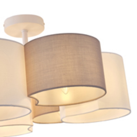 Imagine Lumină suspendată metal-textil 6 lumini 6XE14 max 8W Ø560x300mm alb Arte Illumina Cloud