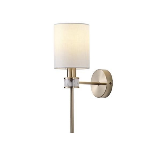 Imagine Aplica de perete metal-textil cu un singur punct de lumină 1XE14 Max 8W 190X120X370mm bronz