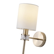 Imagine Aplica de perete metal-textil cu un singur punct de lumină 1XE14 Max 8W 190X120X370mm bronz