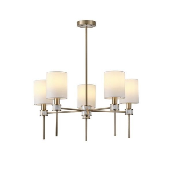 Imagine Lumină suspendată metal-textil 5 lumini 5XE14 max 8W Ø680X720mm bronz marmorat Arte Illumina Timeless