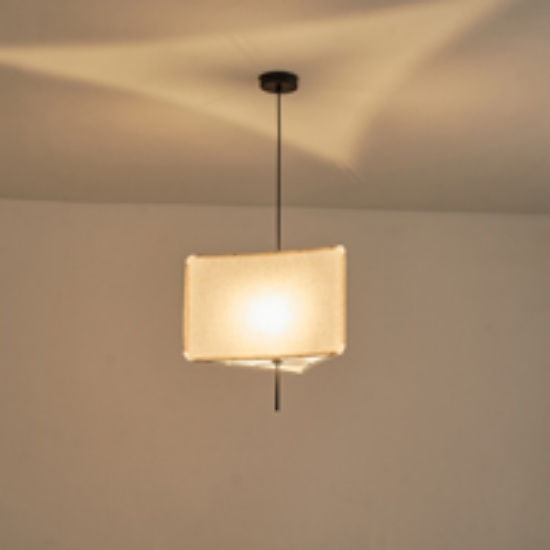 Imagine Lampa suspendată din material, unică, 1xE27, max 15W, 480x900mm, crem, Arte Illumina Tuscany