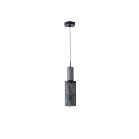 Imagine Lumină suspendată din beton-metal 1xE27 Max 15W Ø100x1840mm Negru Arte Illumina Scouro