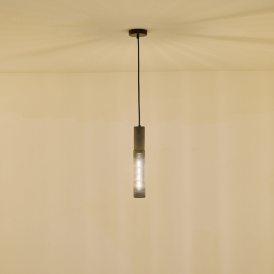 Imagine Lumină suspendată beton-metal unică 1xE27 max 15W 865X1880mm negru Arte Illumina Scouro