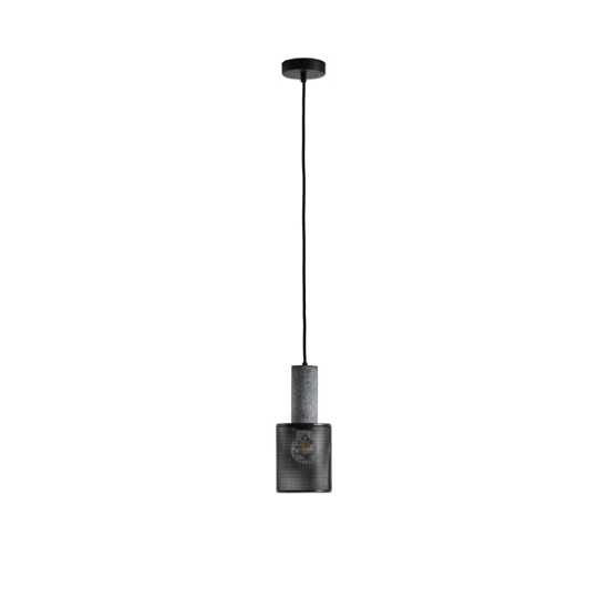 Imagine Lustră din beton și metal cu un singur corp de iluminat 1xE27 Max 15W Ø120X1760mm neagră Arte Illumina Scouro