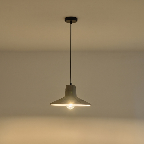 Imagine Lumină suspendată din beton cu un singur corp 1xE27 Max 15W Ø320X1660mm gri Arte Illumina Arme