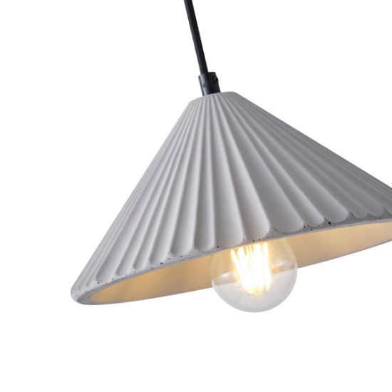 Imagine Lampa suspendată din beton cu un singur bec 1X27 Max 15W Ø250X1640mm gri Arte Illumina Platree