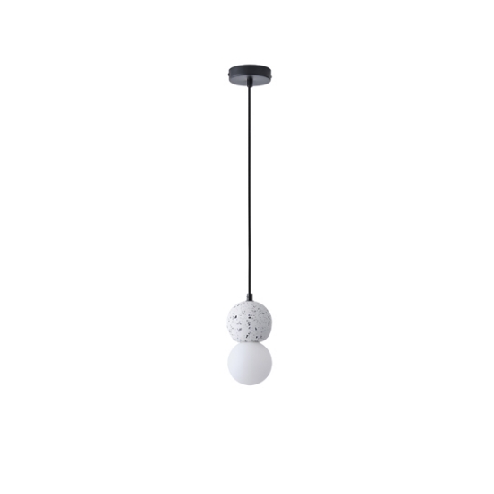 Imagine Lumină suspendată din beton-sticlă cu un singur bec 1xG9 Max 7W Ø100x1710mm Alb Arte Illumina Salpico