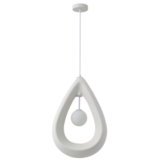 Imagine Lumină suspendată din poliesterină cu un singur corp 1XG9 max 7W 330X200mm alb Arte Illumina Dropa