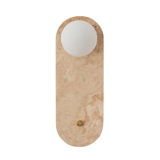 Imagine Aplica de perete Travertin-Sticlă 1XG9 Max 7W 140X120X380mm Arte Illumina Lito