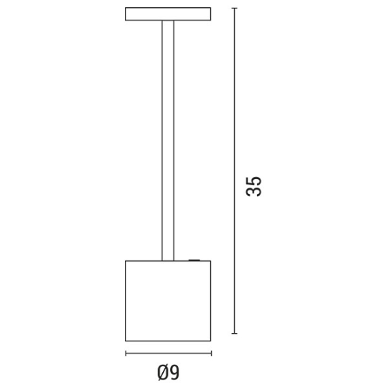 Imagine Lampă de masă reîncărcabilă din aluminiu LED 4W 150Lm 3000K dimabilă Ø90X350mm neagră Arte Illumina Tablo