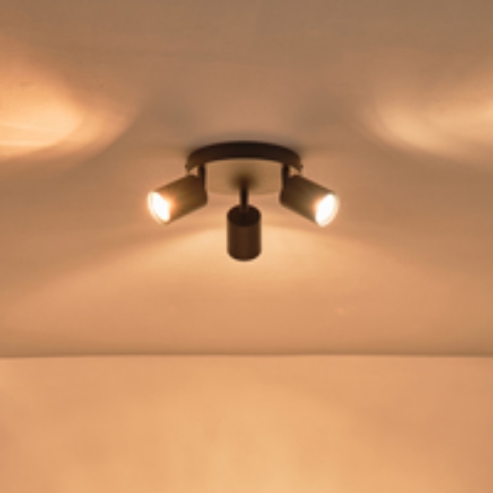 Imagine Spot metal 3light 3xgu10 max 7w 180x135mm negru Arte Illumina Olymp