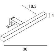 Imagine Pendul pentru baie LED din plastic 5W 450Lm 4000K 300X103X4mm argintiu (2 moduri de montare) Arte Illumina Diplo