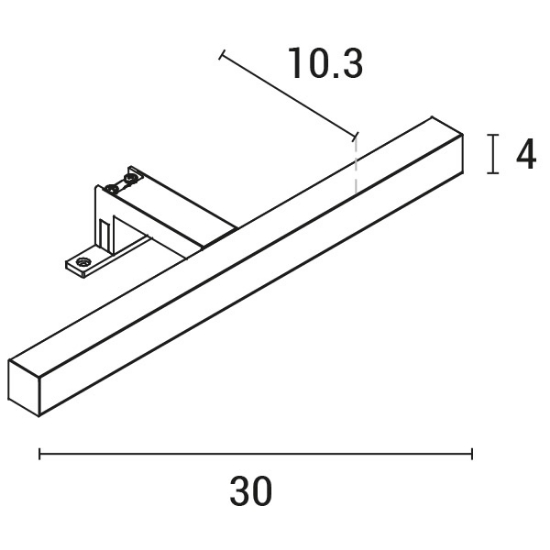Imagine Pendul pentru baie LED din plastic 5W 450Lm 4000K 300X103X4mm argintiu (2 moduri de montare) Arte Illumina Diplo