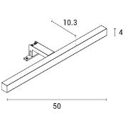 Imagine Pendul pentru baie LED din plastic 7W 650Lm 4000K 500X103X40mm argintiu (2 moduri de montare) Arte Illumina DIPLO
