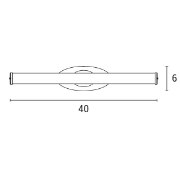 Imagine Candelabru Baie Plastic LED 6W 480Lm 4000K 400X130X60mm Argintiu Arte Illumina Nero