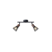 Imagine Spot cu plasă metal-lemn 2 lumini 2XE14 max 8W 255X80X145mm negru Arte Illumina MESHY
