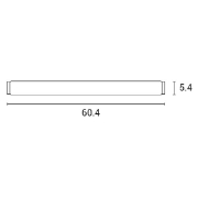 Imagine Candelabru pentru baie din aluminiu-plastic LED 10W 950Lm 4000K 605X54X65 IP44 argintiu Arte Illumina Iron