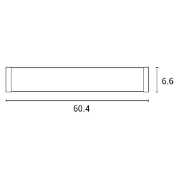 Imagine Pendul pentru baie din aluminiu și plastic LED 16W 1350Lm 4000K 604X75X66mm IP44 argintiu