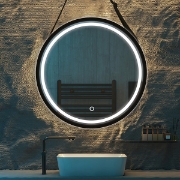 Imagine Oglindă rotundă cu LED tactil și bază neagră LED 20W 1680Lm 3CCT (3500-4000-6500K) Ø600mm