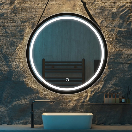 Imagine Oglindă rotundă cu LED tactil și bază neagră LED 20W 1680Lm 3CCT (3500-4000-6500K) Ø600mm