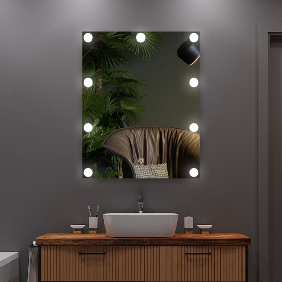 Imagine Oglindă de machiaj paralelogram 85-265V LED 9W 1000Lm 3CCT (3500-4000-5000K) 400X500mm alb Arte Illumina Loge