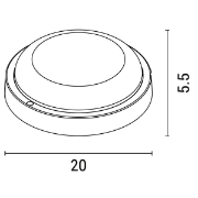 Imagine Aplica LED rotund 18W Ø200x55mm 12/24V AC/DC 6500K IP54 Plus Alb Arte Illumina