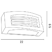 Imagine Aplica de perete Lm04 oval E27 max 10W LED 220X99X100mm IP54 gri pro Arte Illumina