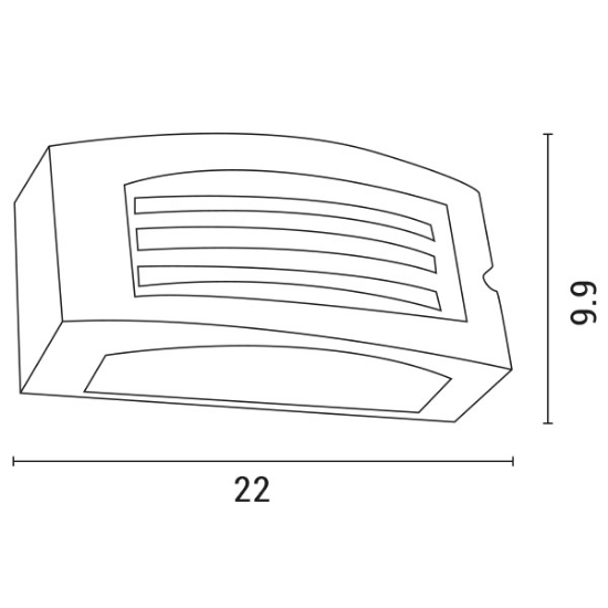 Imagine Aplica de perete Lm04 oval E27 max 10W LED 220X99X100mm IP54 gri pro Arte Illumina