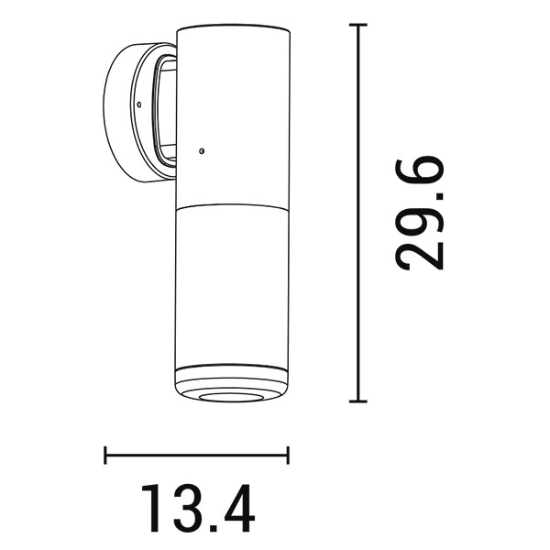 Imagine Aplica de perete Prosta Up 527 89X134X296mm IP54 Negru Arte Illumina
