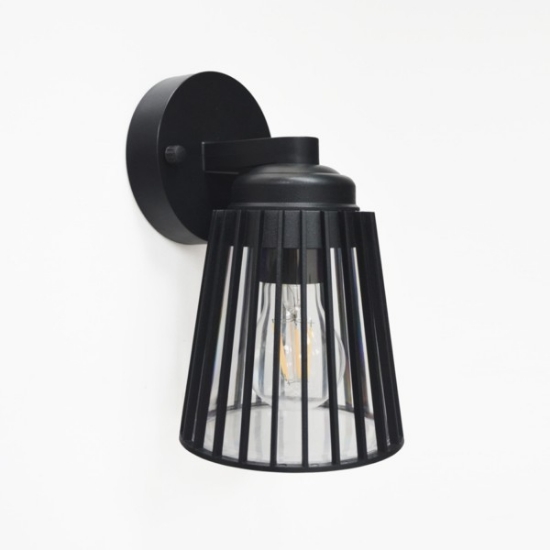 Imagine Aplice de perete din plastic 1x27 MAX 10W 135x153x225mm IP44 negru Arte Illumina