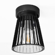Imagine Lumină de plafon plastic 1x27 MAX 10W 135x135x225mm IP44 negru Arte Illumina
