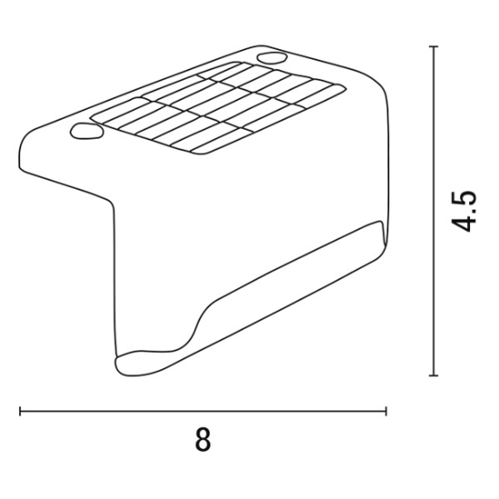 Imagine Aplica de perete colț cu panou solar 80x44x45mm 3000K negru Arte Illumina