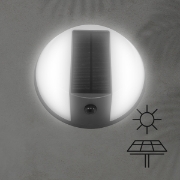 Imagine Aplica  de perete rotundă cu panou solar 5W 500Lm 4000K IP54 Negru Arte Illumina