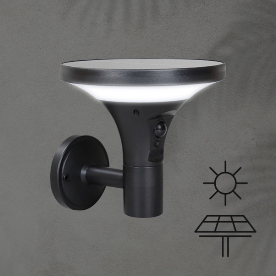 Imagine Lampa de perete solară cu senzor de mișcare 5W 500Lm 160X167X156mm 3CCT ARTE ILLUMINA
