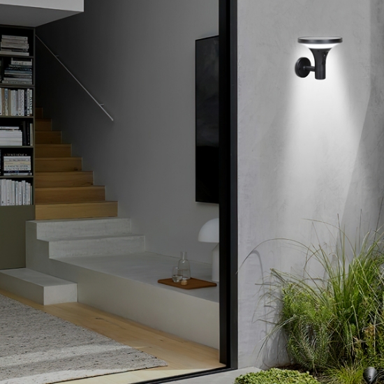 Imagine Lampa de perete solară cu senzor de mișcare 5W 500Lm 160X167X156mm 3CCT ARTE ILLUMINA